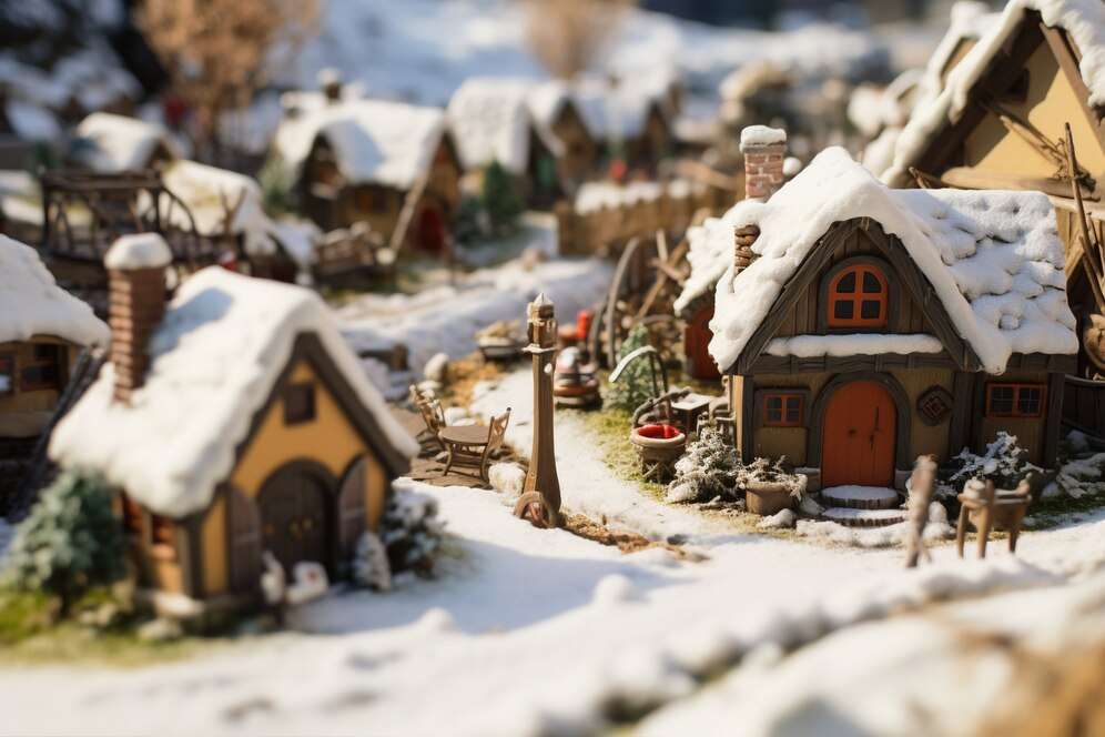 DIY Christmas Village - Miny village in winter